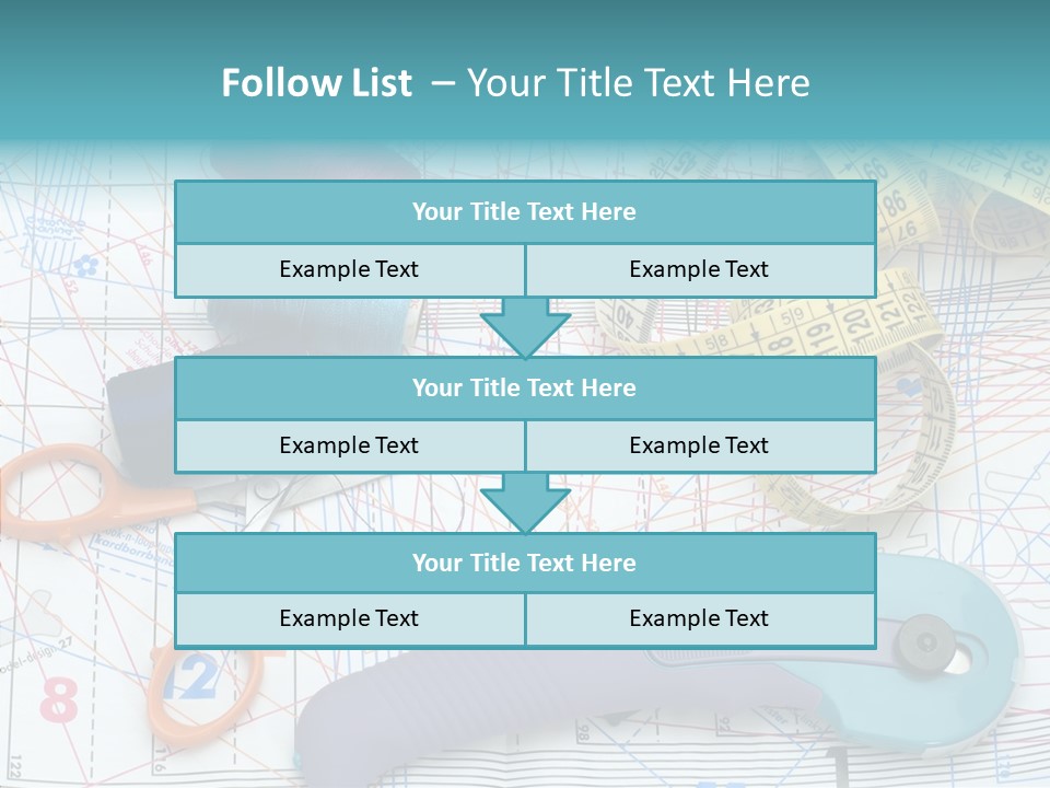 A Pair Of Scissors, A Tape Measure, And A Pair Of Scissors On A PowerPoint Template