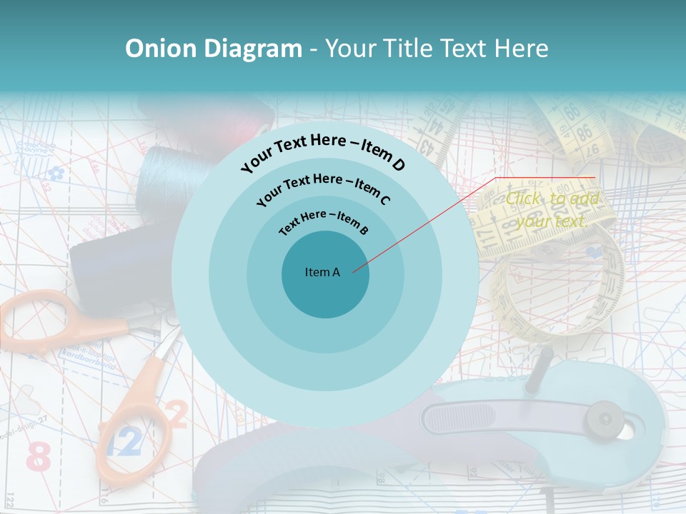 A Pair Of Scissors, A Tape Measure, And A Pair Of Scissors On A PowerPoint Template