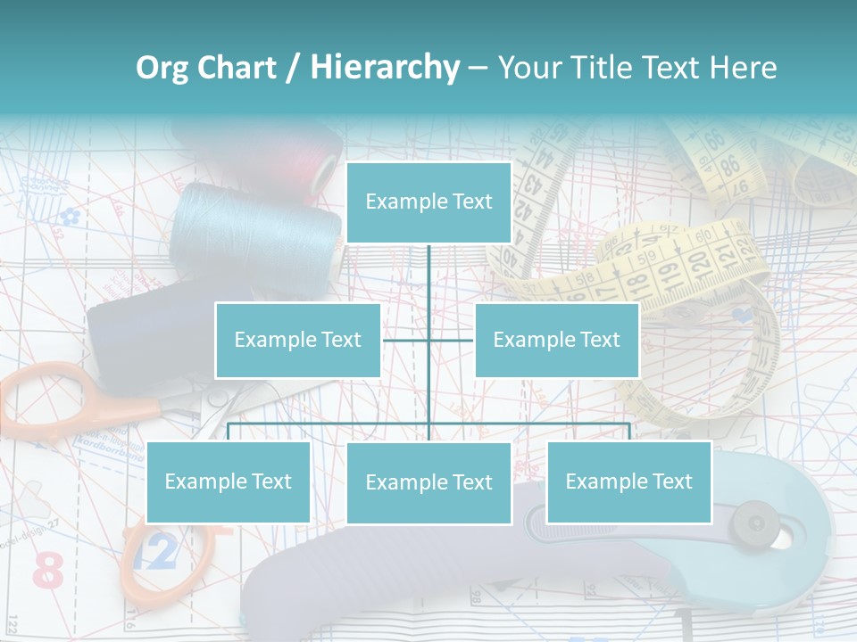 A Pair Of Scissors, A Tape Measure, And A Pair Of Scissors On A PowerPoint Template