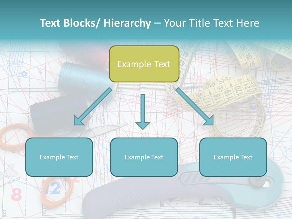A Pair Of Scissors, A Tape Measure, And A Pair Of Scissors On A PowerPoint Template