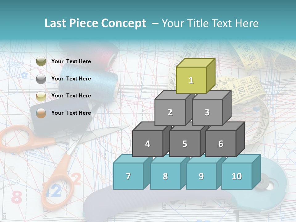 A Pair Of Scissors, A Tape Measure, And A Pair Of Scissors On A PowerPoint Template