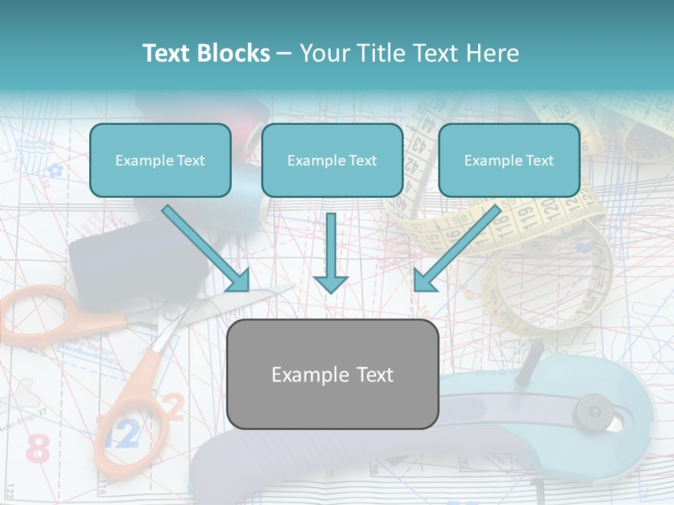 A Pair Of Scissors, A Tape Measure, And A Pair Of Scissors On A PowerPoint Template