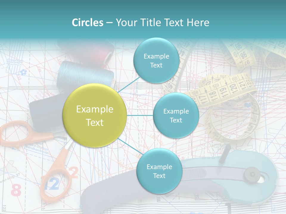 A Pair Of Scissors, A Tape Measure, And A Pair Of Scissors On A PowerPoint Template