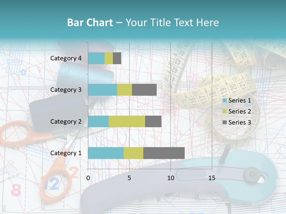 A Pair Of Scissors, A Tape Measure, And A Pair Of Scissors On A PowerPoint Template