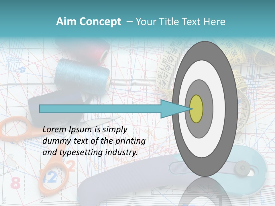 A Pair Of Scissors, A Tape Measure, And A Pair Of Scissors On A PowerPoint Template