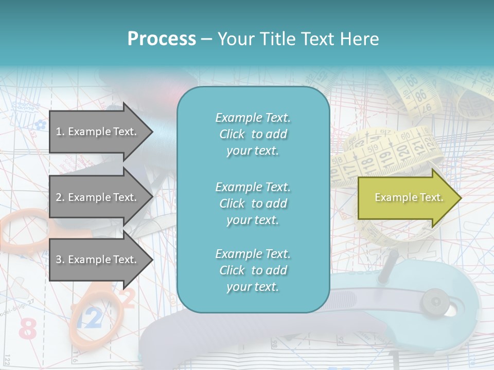 A Pair Of Scissors, A Tape Measure, And A Pair Of Scissors On A PowerPoint Template