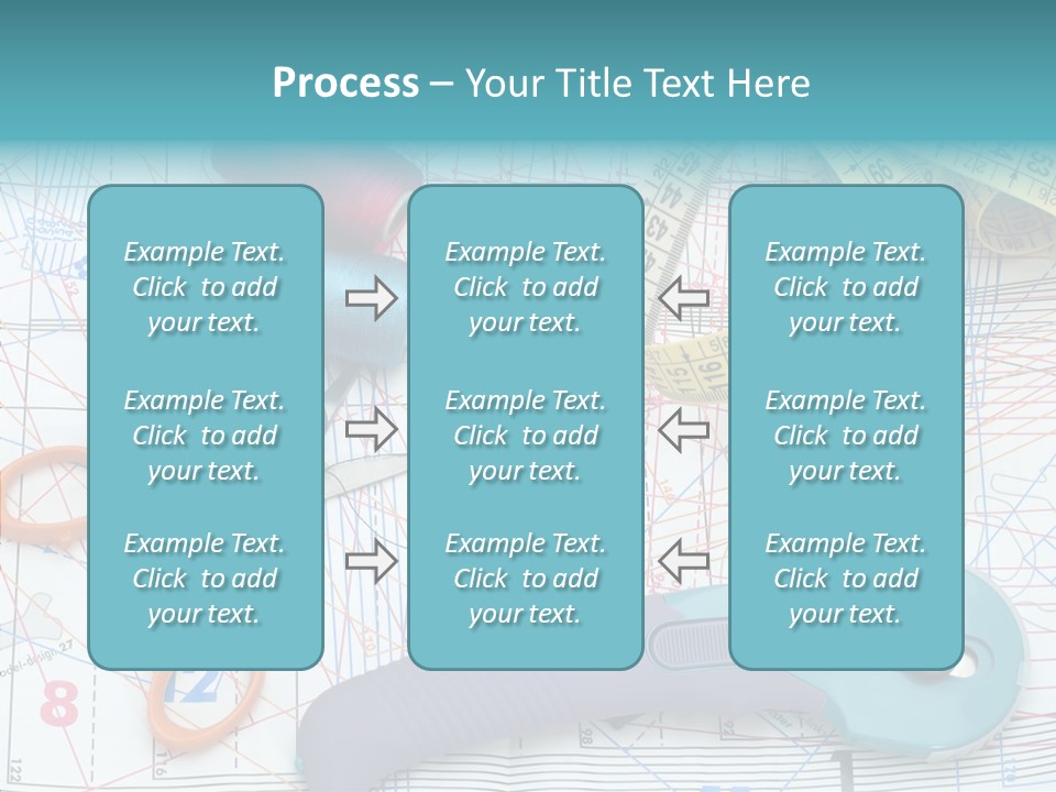 A Pair Of Scissors, A Tape Measure, And A Pair Of Scissors On A PowerPoint Template