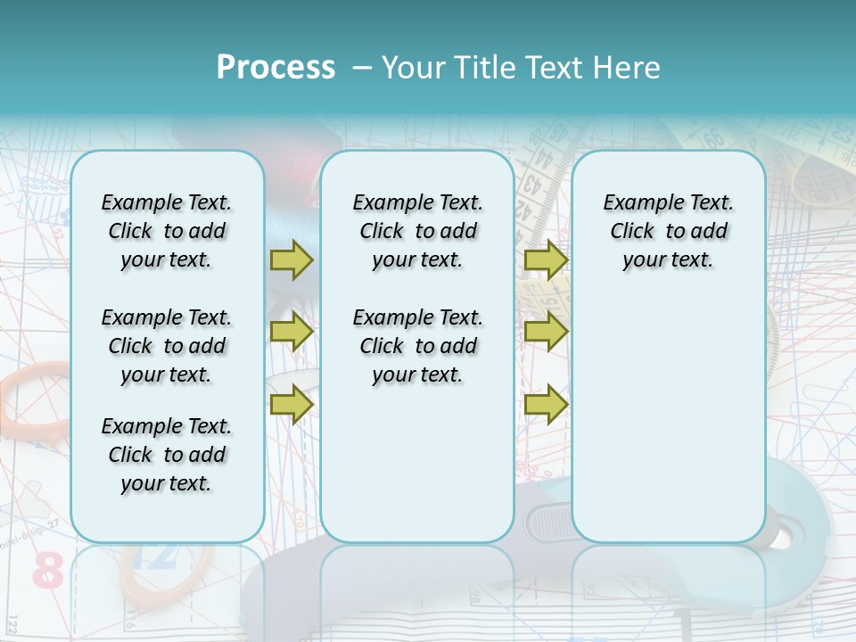 A Pair Of Scissors, A Tape Measure, And A Pair Of Scissors On A PowerPoint Template