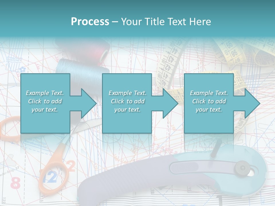 A Pair Of Scissors, A Tape Measure, And A Pair Of Scissors On A PowerPoint Template
