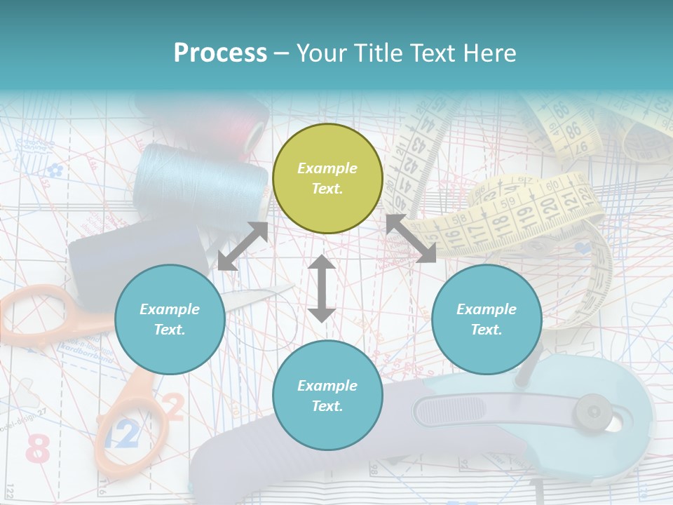 A Pair Of Scissors, A Tape Measure, And A Pair Of Scissors On A PowerPoint Template