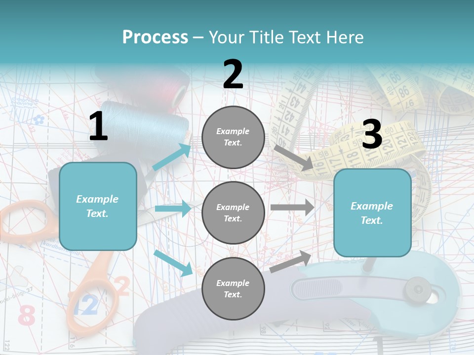 A Pair Of Scissors, A Tape Measure, And A Pair Of Scissors On A PowerPoint Template