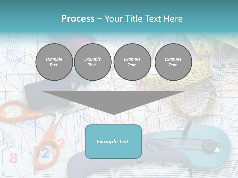 A Pair Of Scissors, A Tape Measure, And A Pair Of Scissors On A PowerPoint Template