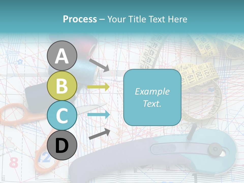A Pair Of Scissors, A Tape Measure, And A Pair Of Scissors On A PowerPoint Template