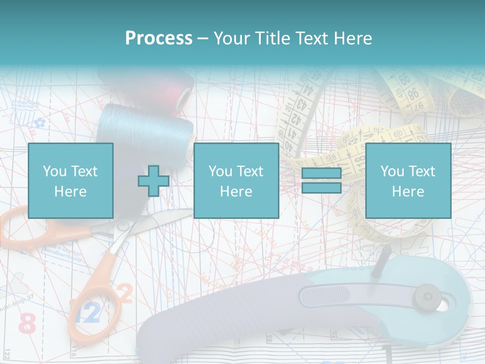 A Pair Of Scissors, A Tape Measure, And A Pair Of Scissors On A PowerPoint Template