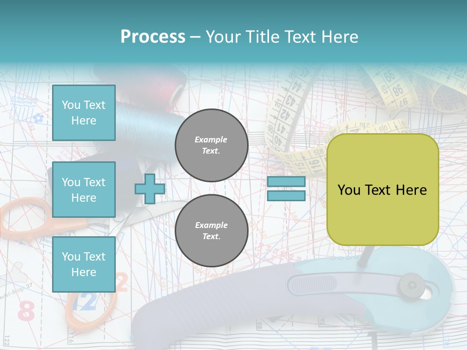 A Pair Of Scissors, A Tape Measure, And A Pair Of Scissors On A PowerPoint Template