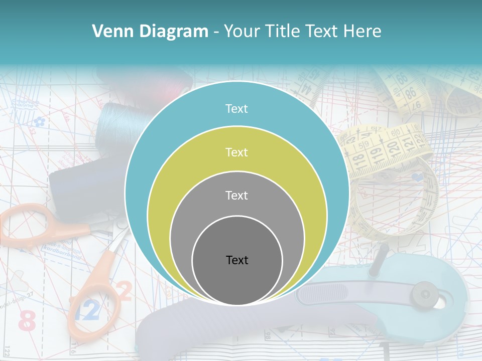 A Pair Of Scissors, A Tape Measure, And A Pair Of Scissors On A PowerPoint Template