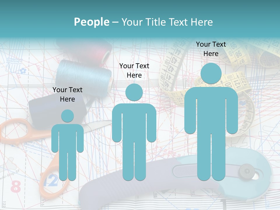 A Pair Of Scissors, A Tape Measure, And A Pair Of Scissors On A PowerPoint Template