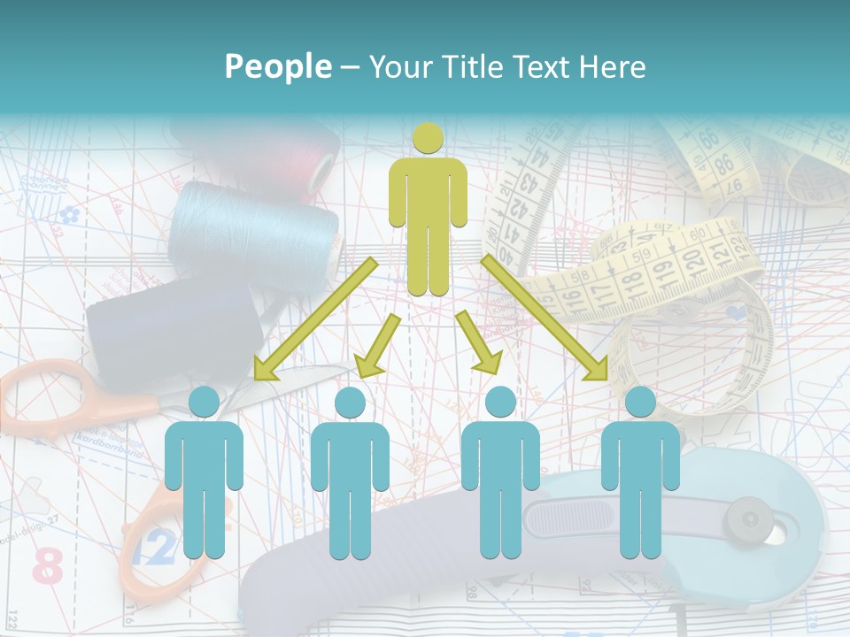 A Pair Of Scissors, A Tape Measure, And A Pair Of Scissors On A PowerPoint Template