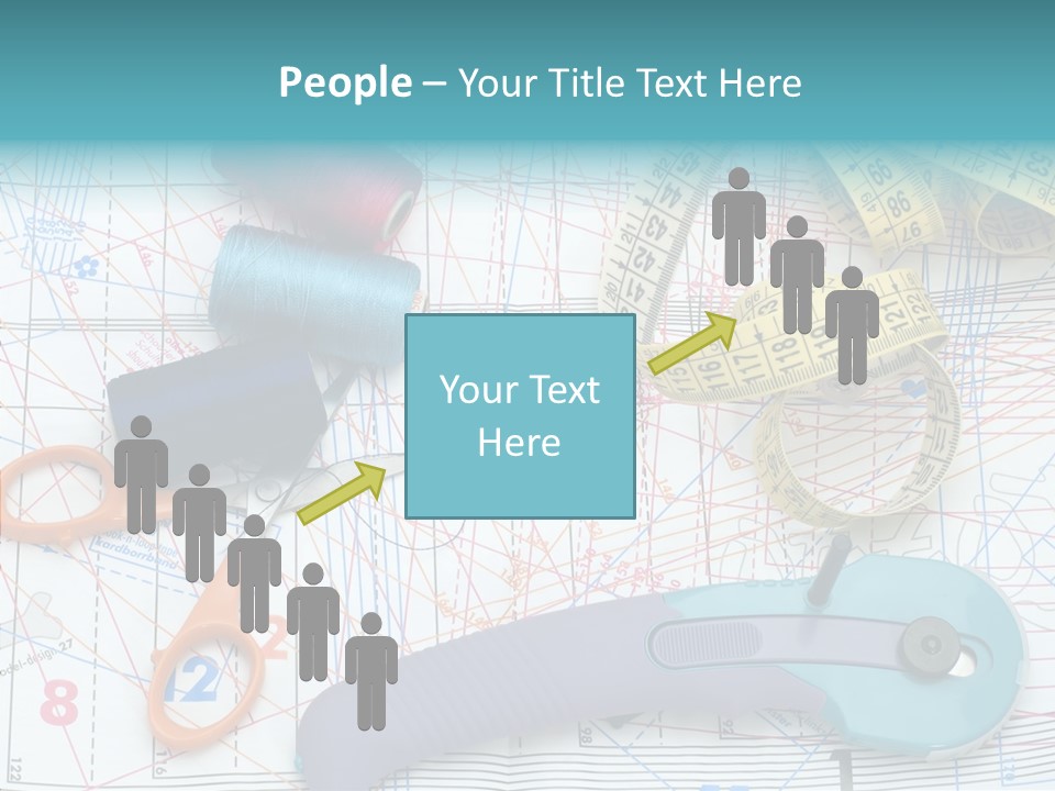 A Pair Of Scissors, A Tape Measure, And A Pair Of Scissors On A PowerPoint Template