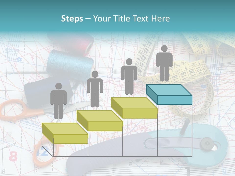 A Pair Of Scissors, A Tape Measure, And A Pair Of Scissors On A PowerPoint Template