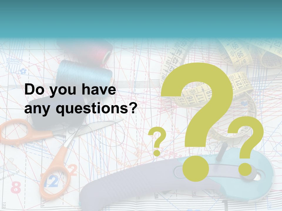 A Pair Of Scissors, A Tape Measure, And A Pair Of Scissors On A PowerPoint Template