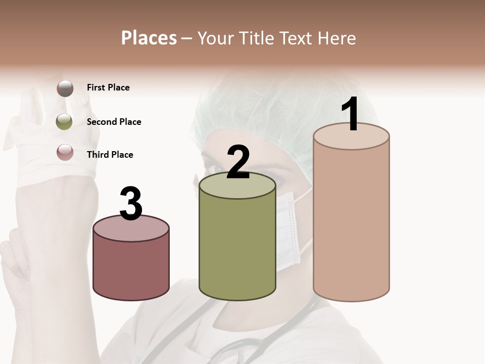 A Woman Wearing A Surgical Mask And Gloves PowerPoint Template