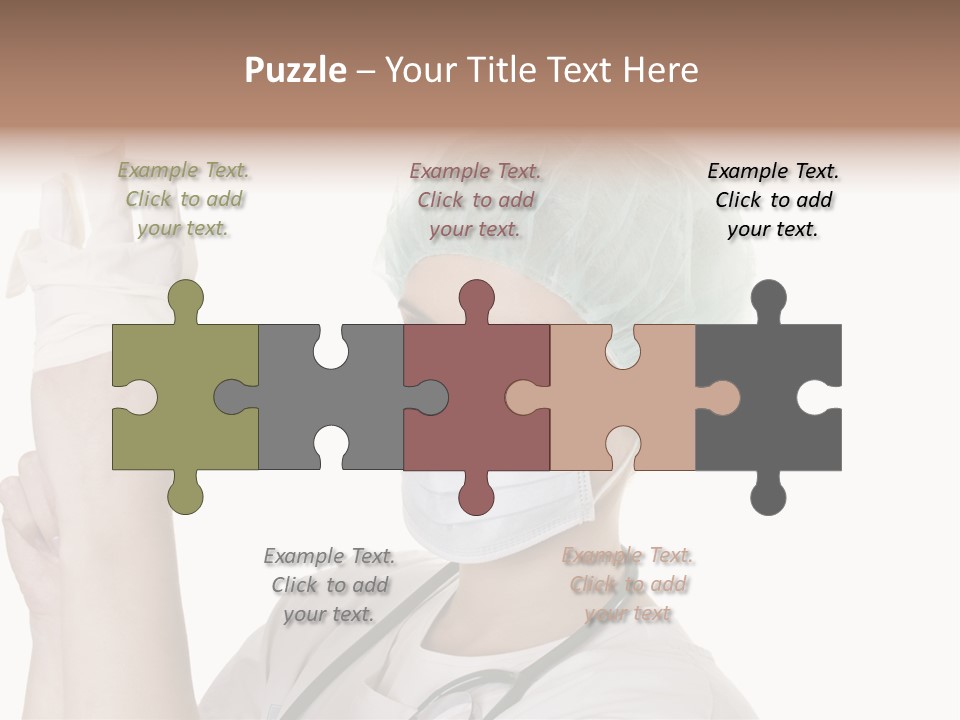 A Woman Wearing A Surgical Mask And Gloves PowerPoint Template