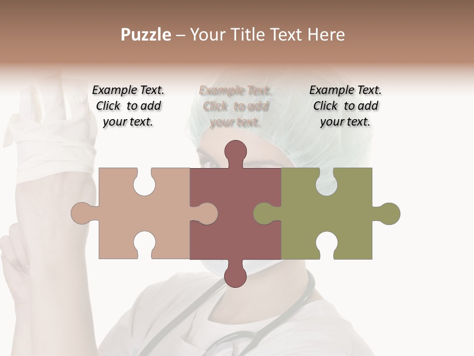 A Woman Wearing A Surgical Mask And Gloves PowerPoint Template