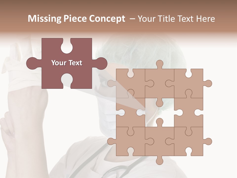 A Woman Wearing A Surgical Mask And Gloves PowerPoint Template