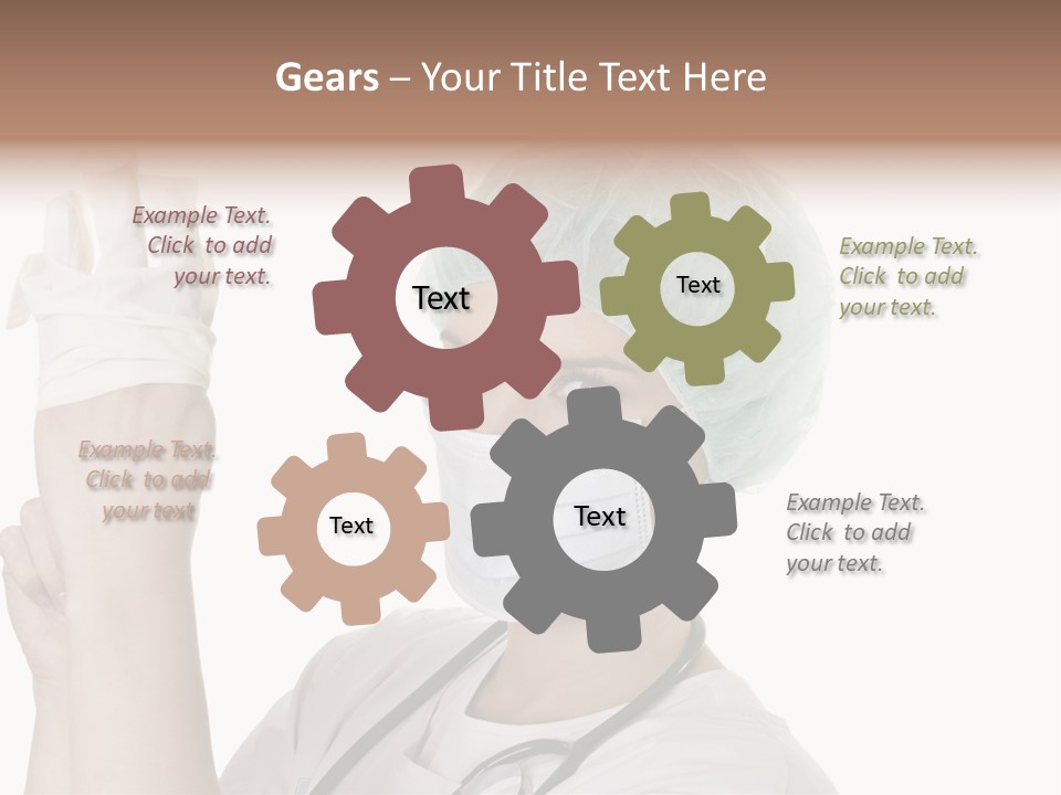 A Woman Wearing A Surgical Mask And Gloves PowerPoint Template