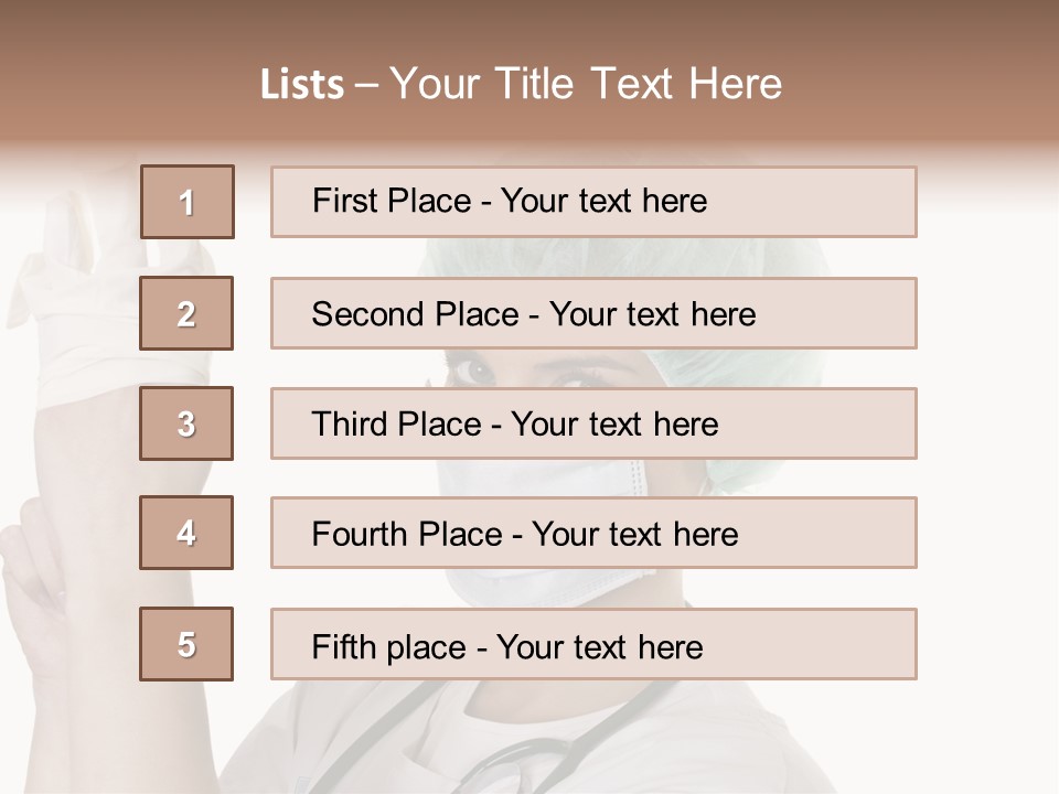 A Woman Wearing A Surgical Mask And Gloves PowerPoint Template