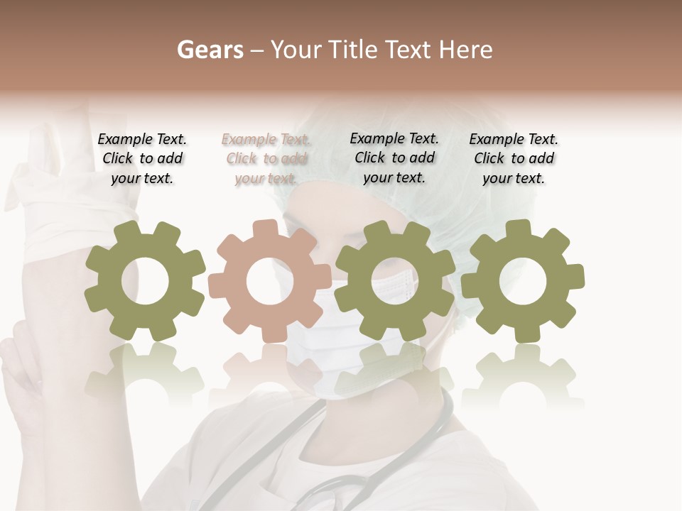 A Woman Wearing A Surgical Mask And Gloves PowerPoint Template