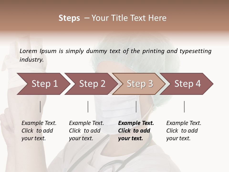 A Woman Wearing A Surgical Mask And Gloves PowerPoint Template