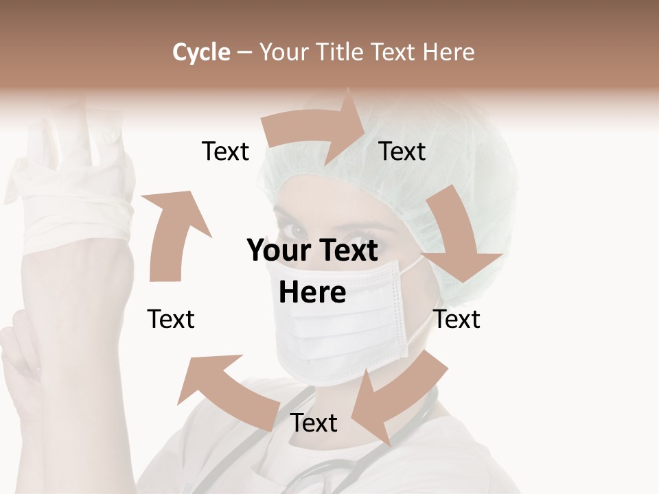 A Woman Wearing A Surgical Mask And Gloves PowerPoint Template