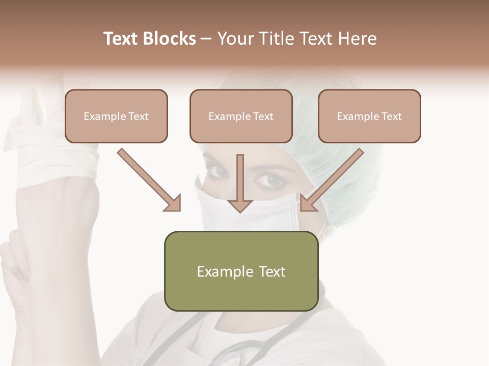A Woman Wearing A Surgical Mask And Gloves PowerPoint Template