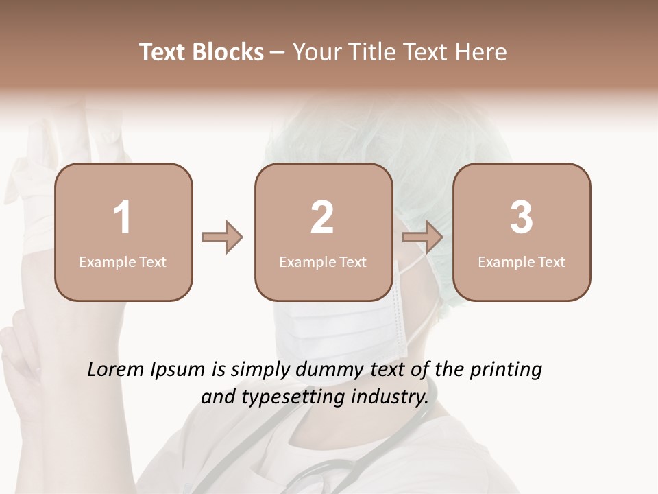 A Woman Wearing A Surgical Mask And Gloves PowerPoint Template