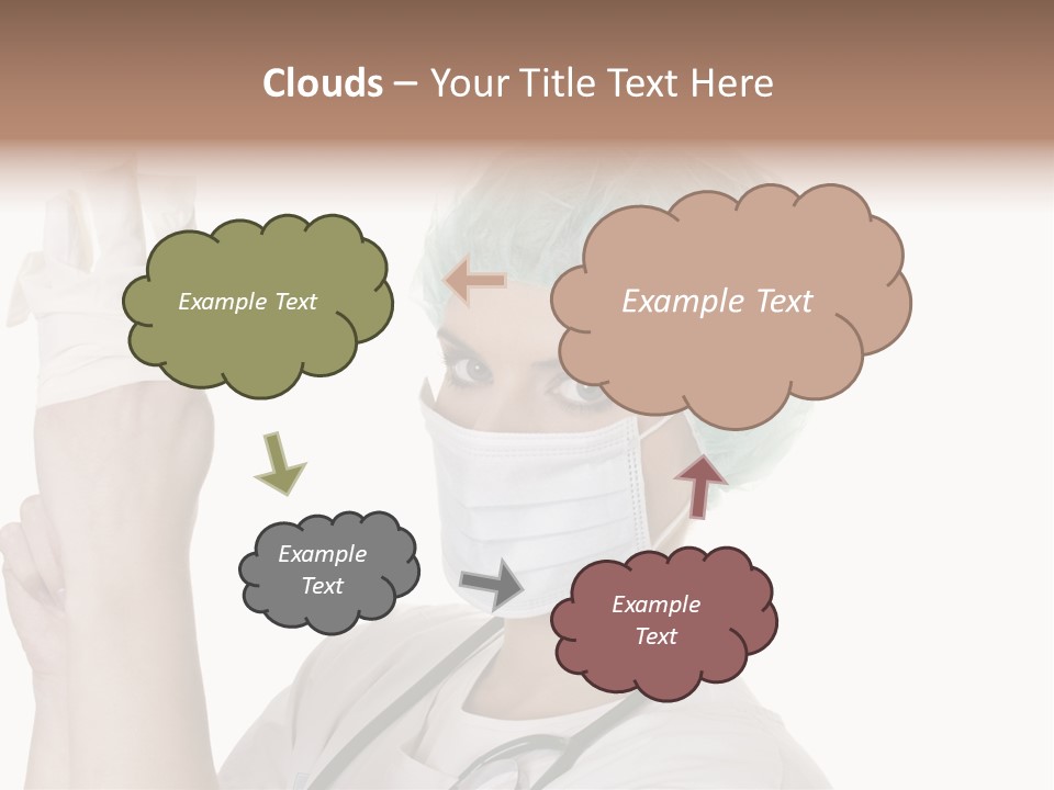 A Woman Wearing A Surgical Mask And Gloves PowerPoint Template