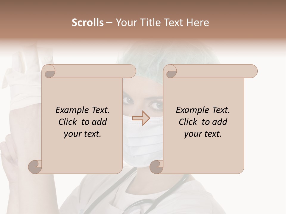 A Woman Wearing A Surgical Mask And Gloves PowerPoint Template