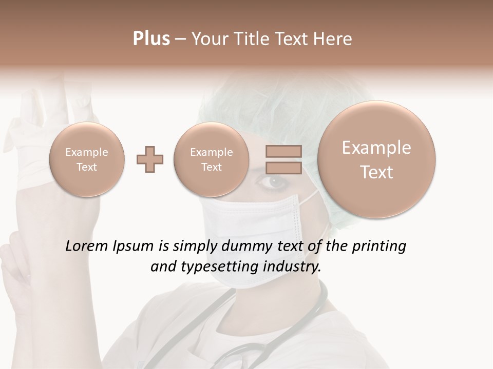 A Woman Wearing A Surgical Mask And Gloves PowerPoint Template