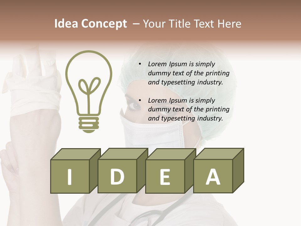 A Woman Wearing A Surgical Mask And Gloves PowerPoint Template