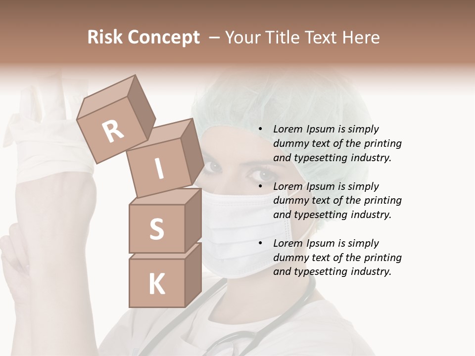 A Woman Wearing A Surgical Mask And Gloves PowerPoint Template