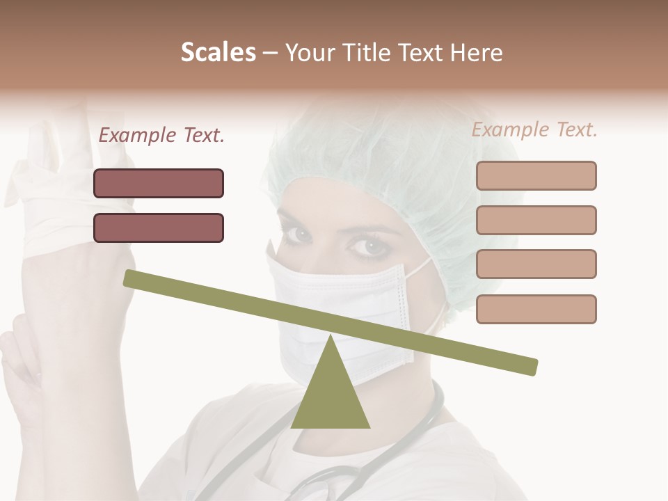 A Woman Wearing A Surgical Mask And Gloves PowerPoint Template