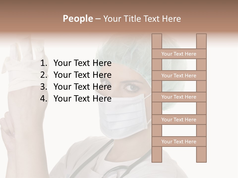 A Woman Wearing A Surgical Mask And Gloves PowerPoint Template
