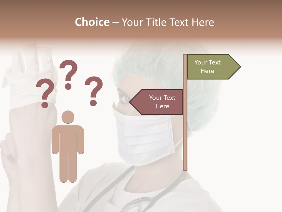 A Woman Wearing A Surgical Mask And Gloves PowerPoint Template