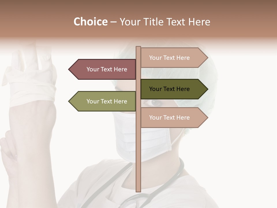 A Woman Wearing A Surgical Mask And Gloves PowerPoint Template