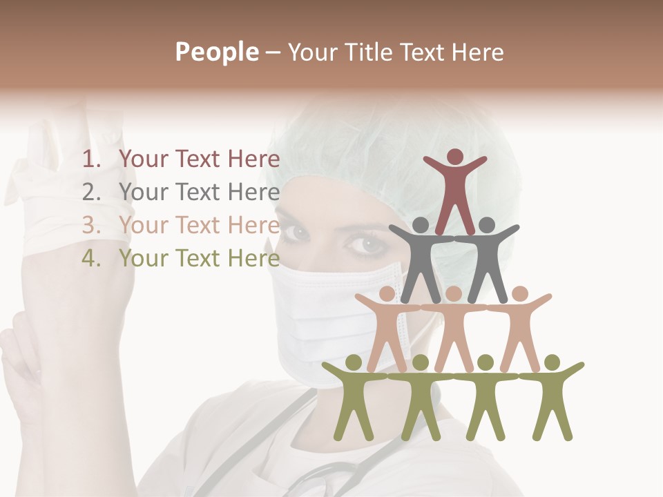 A Woman Wearing A Surgical Mask And Gloves PowerPoint Template