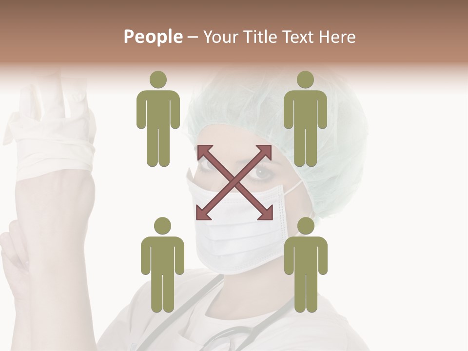 A Woman Wearing A Surgical Mask And Gloves PowerPoint Template