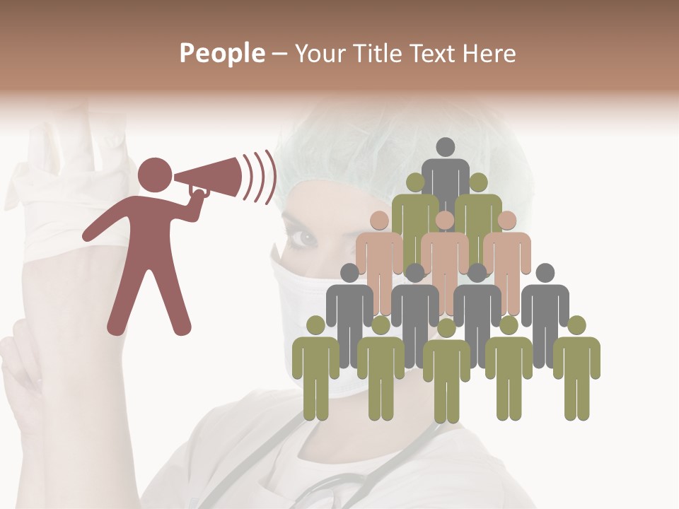 A Woman Wearing A Surgical Mask And Gloves PowerPoint Template