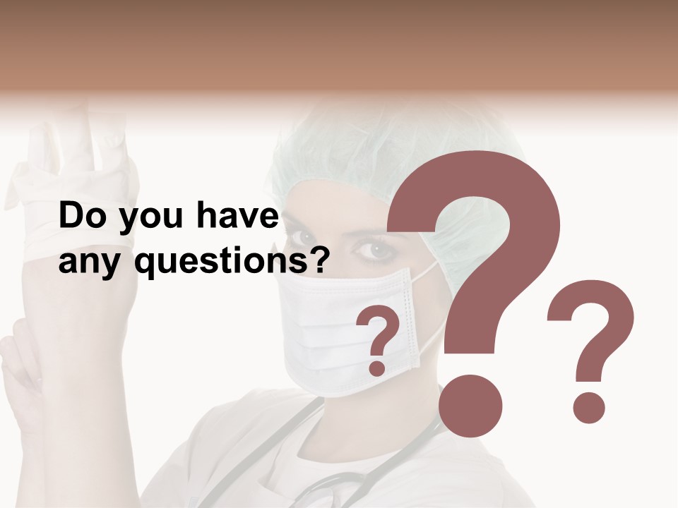 A Woman Wearing A Surgical Mask And Gloves PowerPoint Template