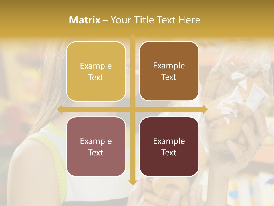 A Woman Holding A Bag Of Doughnuts In A Store PowerPoint Template